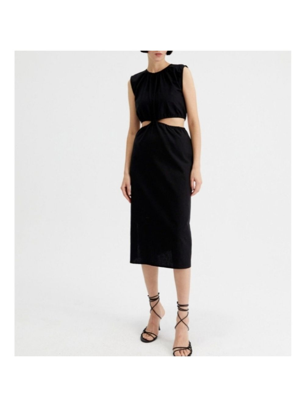 Compania Fantastica Black Dress With Waist Slits In Black - Picture 1 of 16